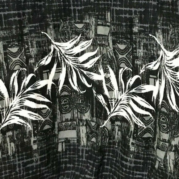 Manhattan Hawaiian Men's 2X/2EX Beach Party Shirt - Black Abstract Palms Rayon - Picture 1 of 7